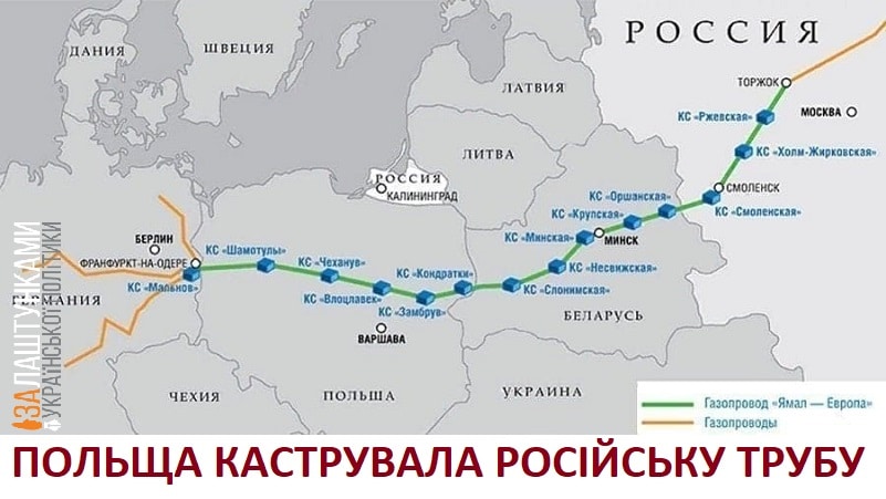 Польща каструвала російську газову трубу