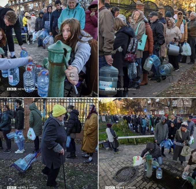 водяна помпа-колонка і черга до неї у Києві